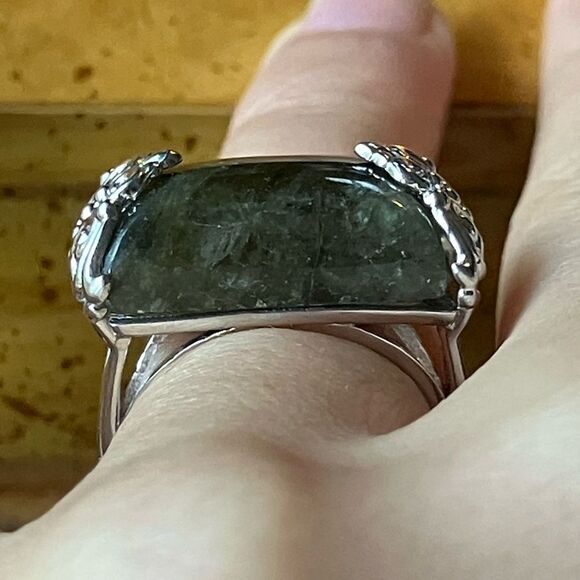 Natural Labradorite Sterling Silver Ring Size 6 - Picture 2 of 10